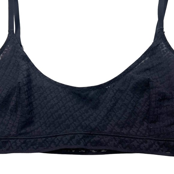 SKIMS Logo Mesh Triangle Bralette Onyx 3X - Picture 3 of 9